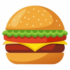 hamburger illustration on white background.