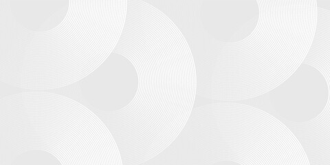 Modern white glowing geometric lines on gray background. Modern shiny blue circle lines pattern design modern simple