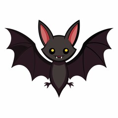 halloween bat illustration on white background.