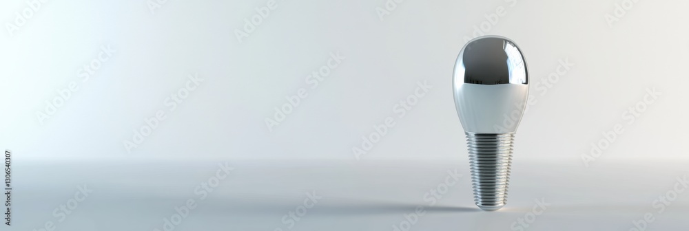 Poster realistic 3d rendering of a high quality dental implant on a smooth white background generative ai