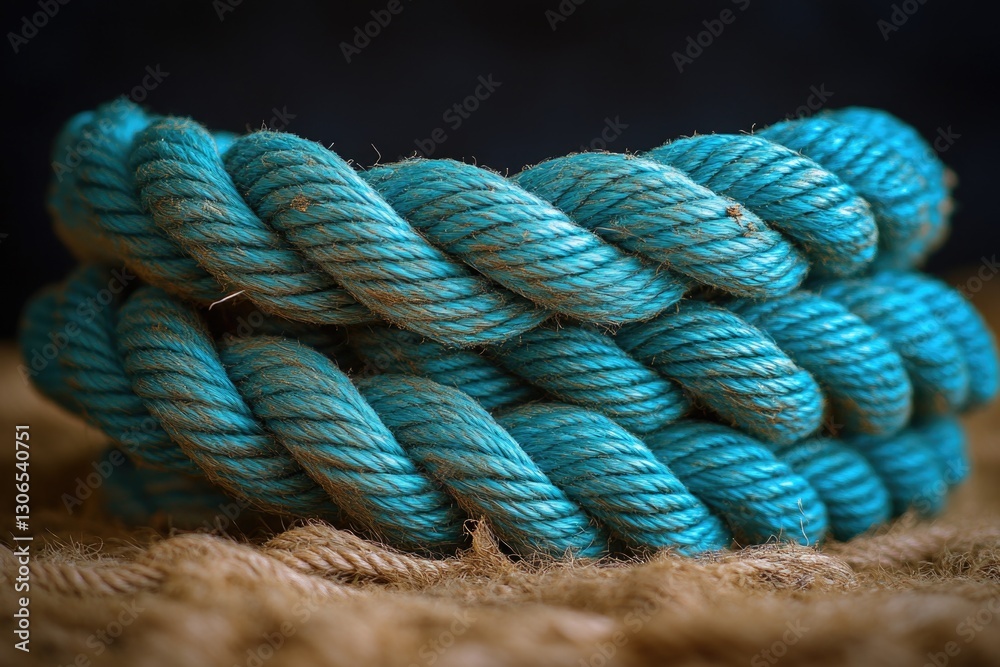 Poster a close-up view of a rope lying on a rug