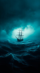 Fototapeta premium Abstract ocean wave art; swirling teal and gold water; background texture; website or phone wallpaper