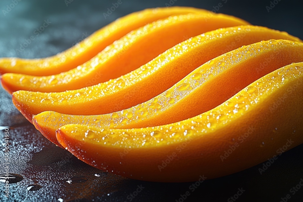 Poster A close-up shot of a sliced orange resting on a table