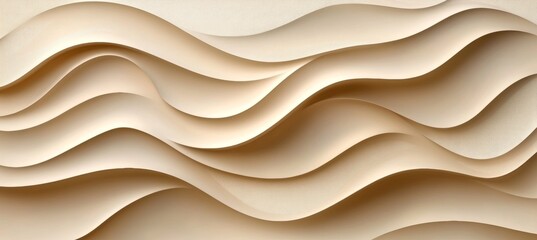 Obraz premium Elegant Wavy Beige Abstract Background Delicate, Minimalist Design for Branding, Creative Projects.