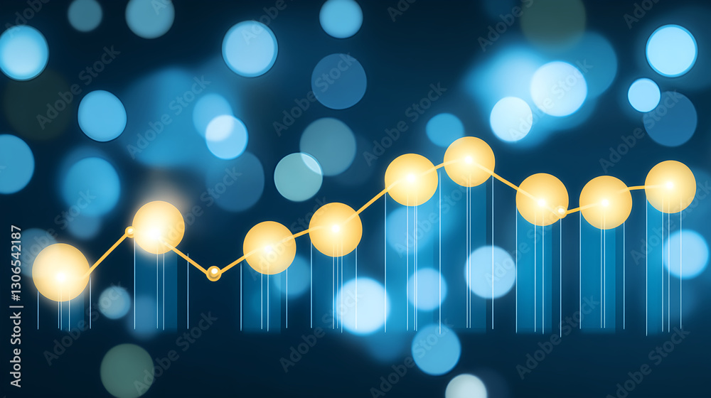 Poster analyzing growth trends business analytics data visualization digital environment abstract viewpoint
