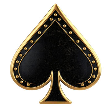 Elegant Golden Spade Symbol with Black Luxury Background and Gold Decor Elements
