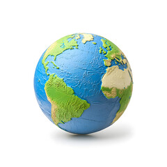 Fototapeta premium 3d Blue planet earth isolated on white background