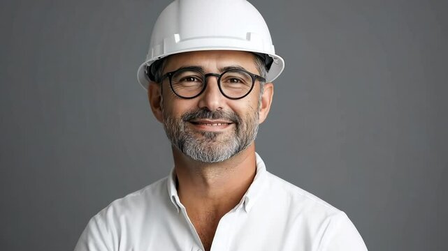 Man wearing a white hat and glasses is smiling for the camera
