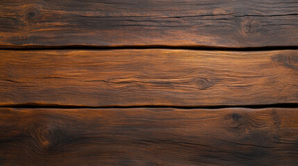 Fototapeta premium Old wooden textured plank wall with dark brown and black hues, showcasing natural grain patterns and rustic charm. Perfect for backgrounds or design elements