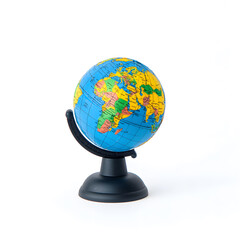 Earth globe showing the continents and oceans of the Earth isolated on white background