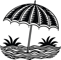 vector illustration of a tropical beach