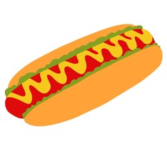 Hot dog detailed icon isolated on white background. Vector art.