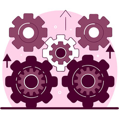 Title: Process optimization concept illustration improving efficiency and workflow management  
