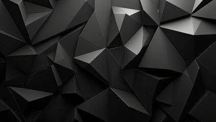 Abstract black polygon geometric wall