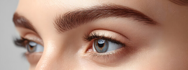 Obraz premium A close-up of the woman's eyebrows 
