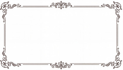 Obraz premium Elegant black and white ornamental wedding border design, timeless beauty