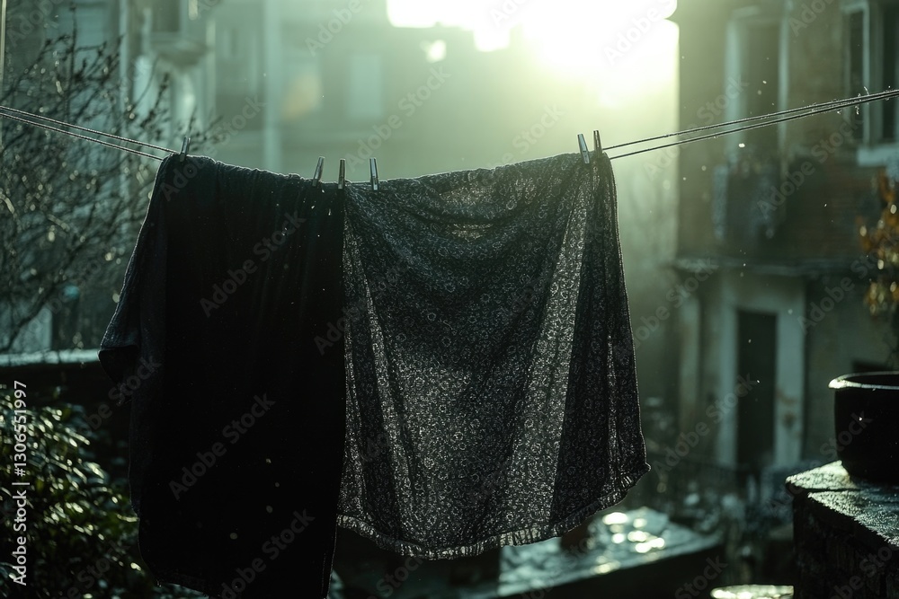 Aufkleber a simple yet effective way to dry and display black cloth