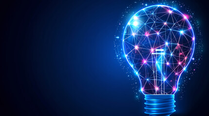 Innovative light bulb concept digital space graphic design modern environment close-up view technology inspiration