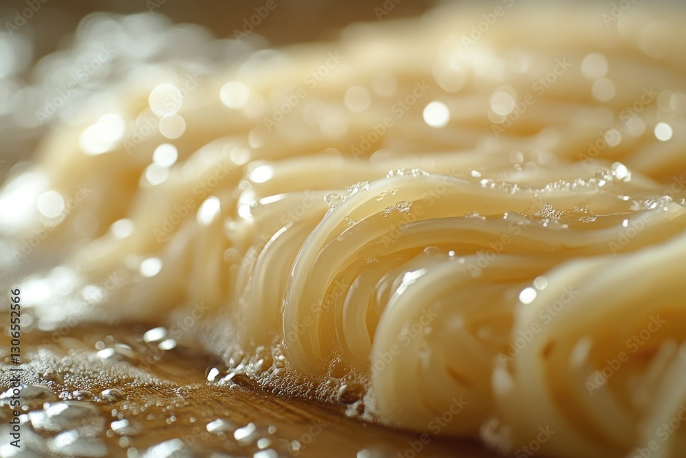 Aufkleber a close-up view of noodles on a table