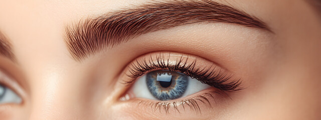 Obraz premium A close-up of the woman's eyebrows 