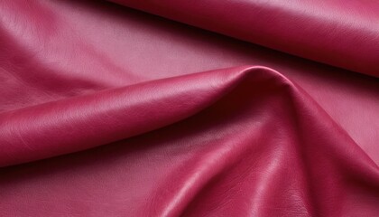 Velvet Crimson Leather: a close-up shot showcases the smooth texture and rich color, reflecting the luxurious nature of leather. The light play creates shadow highlighting every single fold 