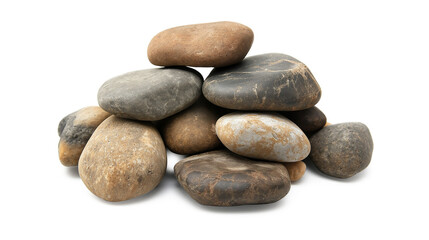  pile of stones isolated on a white background