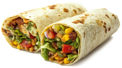  Burrito isolated on a white background