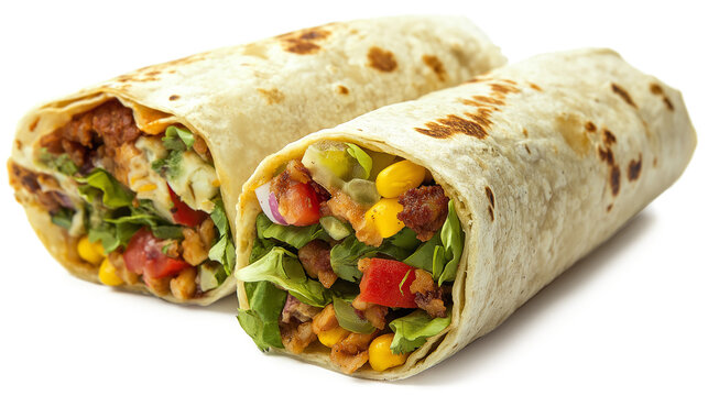  Burrito isolated on a white background