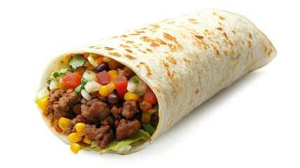 Burrito isolated on a white background