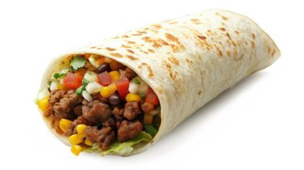Burrito isolated on a white background