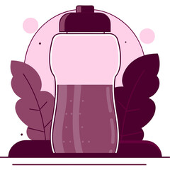 Title: Bottle of water concept illustration representing hydration health and clean drinking water  
