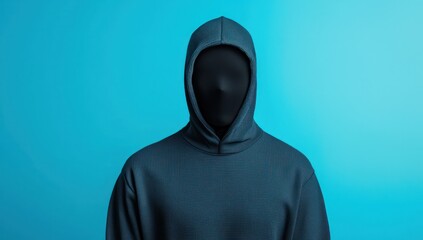 Digital anonymity and cybersecurity challenges depicted by a hooded hacker's visage.