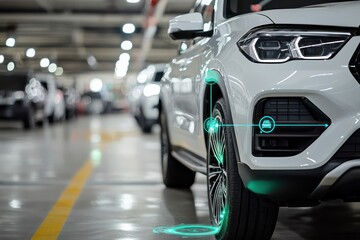 Fototapeta premium AI-driven vehicle monitoring system integrates advanced identification for theft prevention.