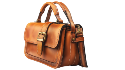 Leather handbags isolated on a white background