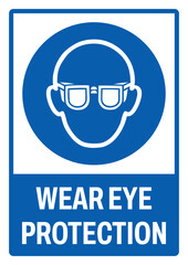 mandatory safety signs v2 uppercase text_wear eye protection_portrait size a4/a3/a2/a1	 
