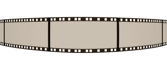 Fototapeta premium Retro film strip with blank frames for photo video content nostalgic vintage design on white