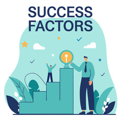 Success factor concept illustration showing key elements of growth and achievement  
