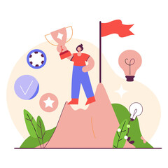 Success factor concept illustration showing key elements of growth and achievement  
