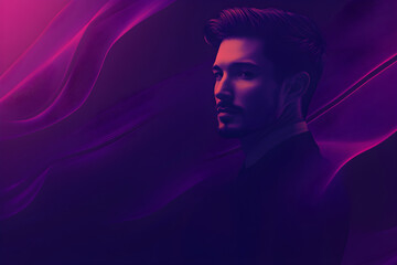 Fototapeta premium Futuristic Abstract 3D Waves – AI Digital Art.