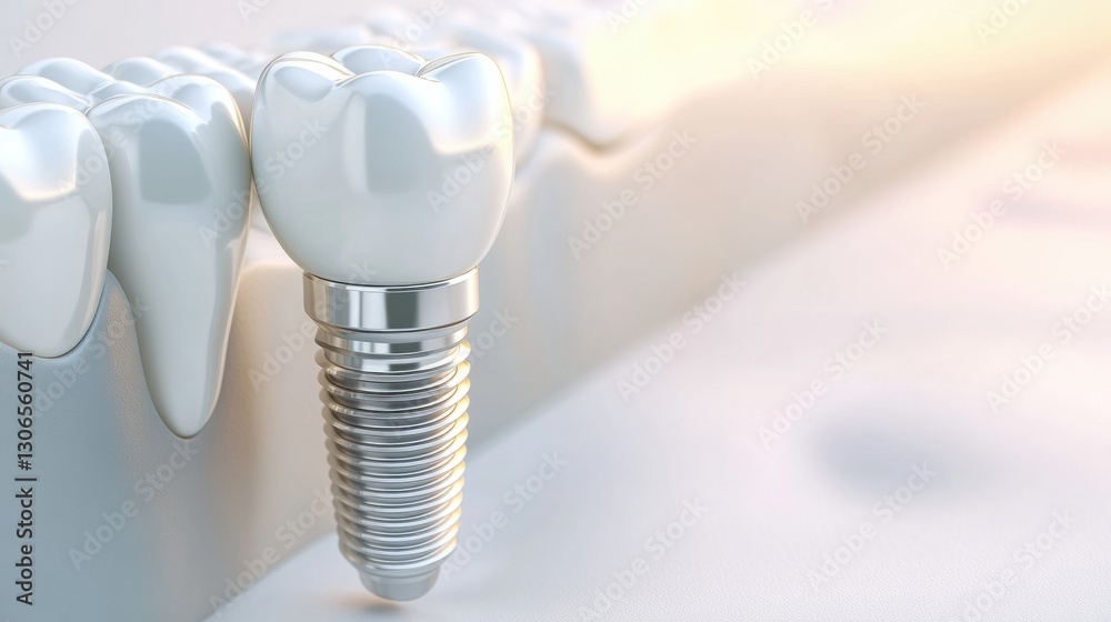 Poster detailed 3d rendering of a dental implant showcasing high quality materials and craftsmanship for or