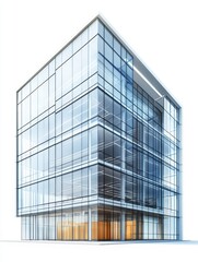 Fototapeta premium Modern Glass Building Architectural Design Cityscape