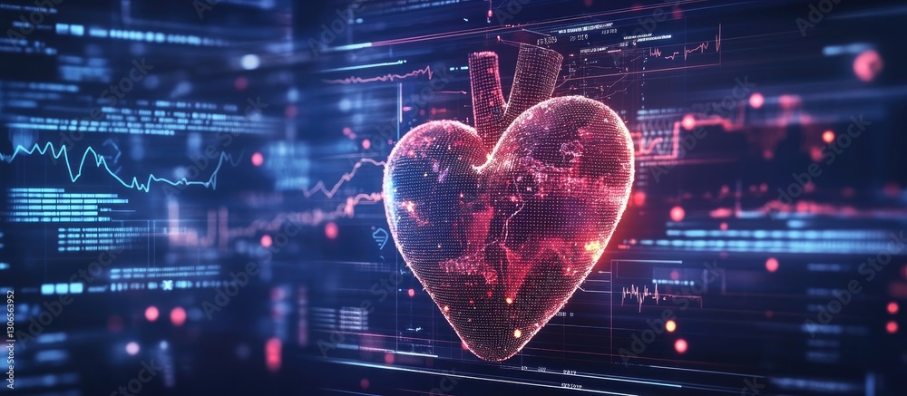 Poster Digital Heart Visualization on Tech Interface