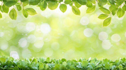 Green Leaves Background Lush Spring Foliage Nature Scene