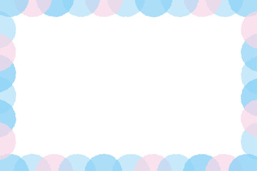 ふんわりしたかわいい円のフレームイラスト　水色