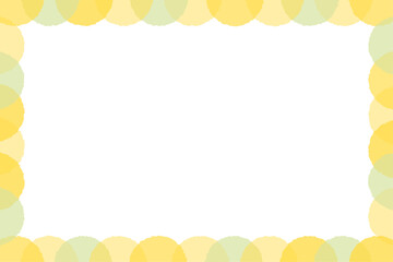 ふんわりしたかわいい円のフレームイラスト　黄色
