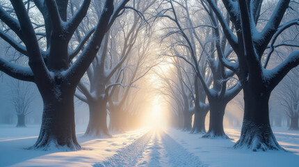 Mesmerizing Frost-Covered Ancient Trees from Below