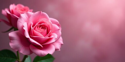 Close-up of vibrant pink roses on a soft, blurred background, nature, romantic