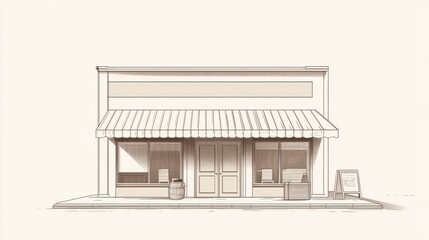 Simple Store Front Drawing