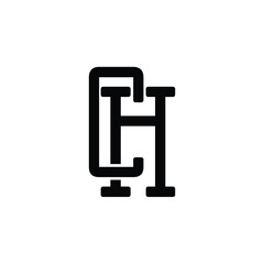 CH monogram logo design letter text name symbol monochrome logotype alphabet character simple logo