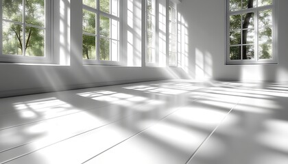 Light Flooding Room Windows View Outdoors